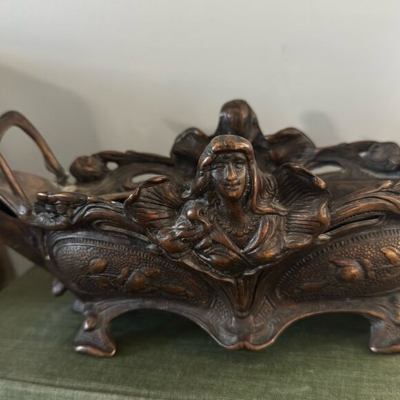 Antique High Quality French Bronze Jardiniere Art Deco Planter Centerpiece - Picture 5 of 12